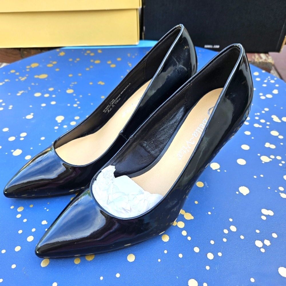 Bella Vita Define ll Black Pat Heels Shoes Women's Size 7.5 - Picture 6 of 15